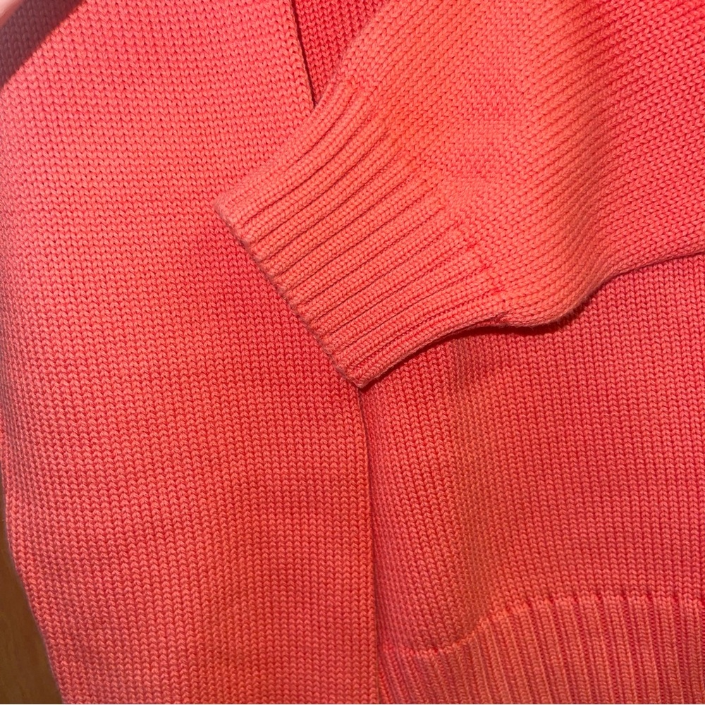Lands' End Men’s Pullover Sweater Size Medium Orange/Coral - Picture 8 of 10